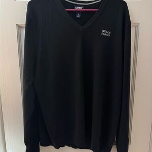 Wells Fargo Lands' End Classic Black V-Neck Sweater